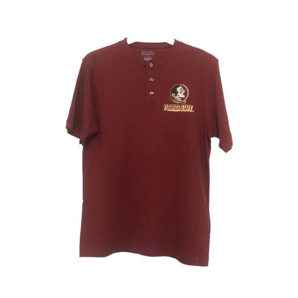 NWOT Champion Unisex M Florida State University Short Sleeve Henley T-Shirt - Picture 1 of 5